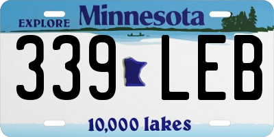 MN license plate 339LEB