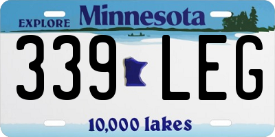 MN license plate 339LEG