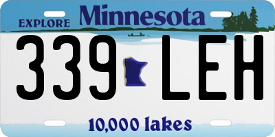 MN license plate 339LEH