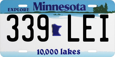 MN license plate 339LEI