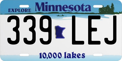 MN license plate 339LEJ