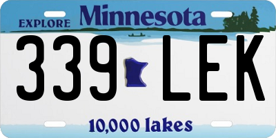 MN license plate 339LEK
