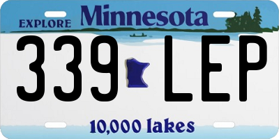 MN license plate 339LEP