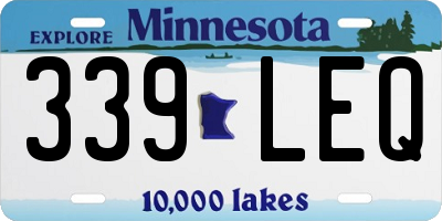 MN license plate 339LEQ