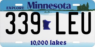 MN license plate 339LEU
