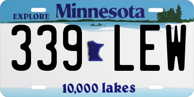 MN license plate 339LEW