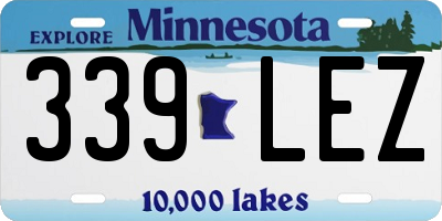 MN license plate 339LEZ