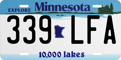 MN license plate 339LFA