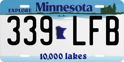 MN license plate 339LFB