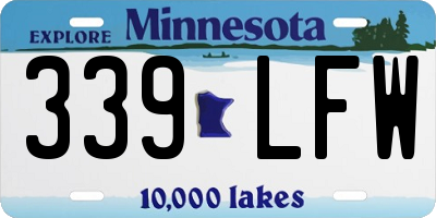 MN license plate 339LFW