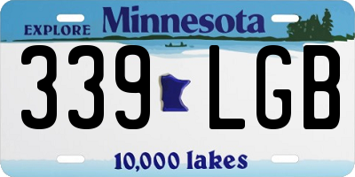 MN license plate 339LGB