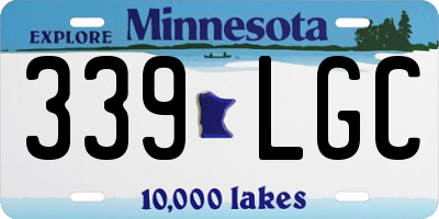 MN license plate 339LGC