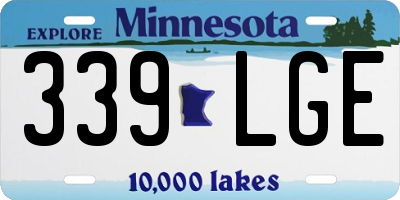 MN license plate 339LGE
