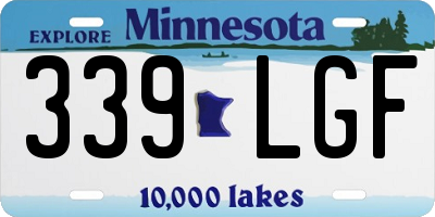 MN license plate 339LGF
