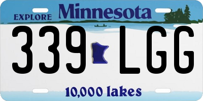 MN license plate 339LGG