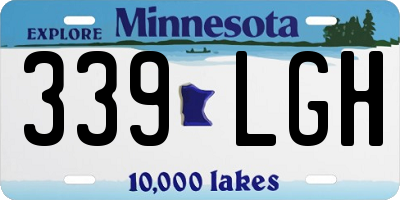 MN license plate 339LGH