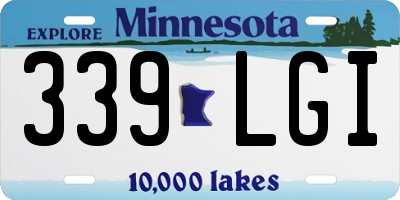 MN license plate 339LGI