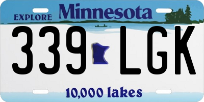 MN license plate 339LGK
