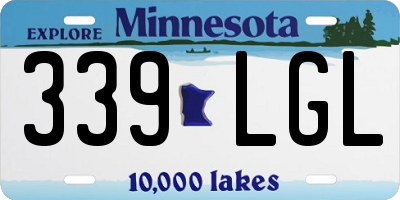 MN license plate 339LGL