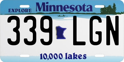 MN license plate 339LGN
