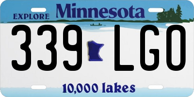 MN license plate 339LGO