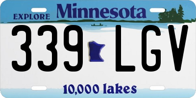 MN license plate 339LGV
