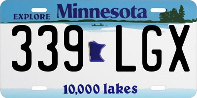 MN license plate 339LGX