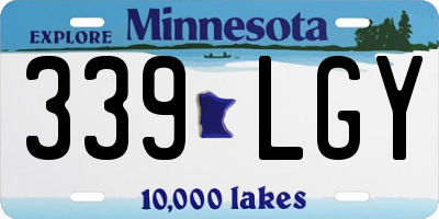 MN license plate 339LGY