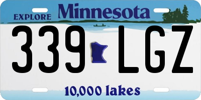 MN license plate 339LGZ