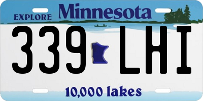 MN license plate 339LHI