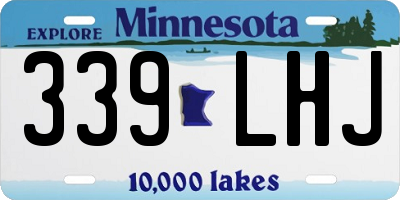 MN license plate 339LHJ