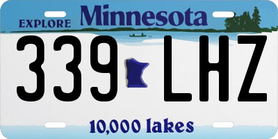 MN license plate 339LHZ