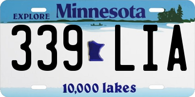 MN license plate 339LIA