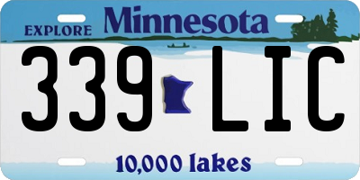 MN license plate 339LIC