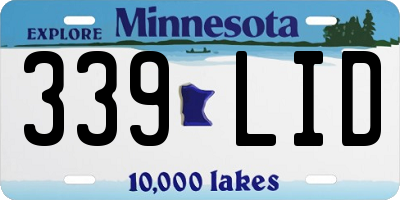 MN license plate 339LID