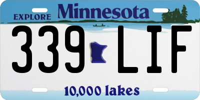 MN license plate 339LIF