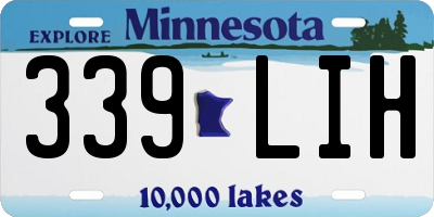 MN license plate 339LIH