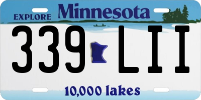 MN license plate 339LII