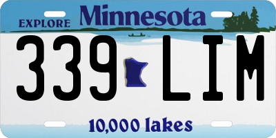 MN license plate 339LIM
