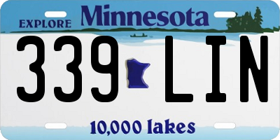 MN license plate 339LIN