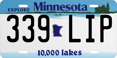 MN license plate 339LIP