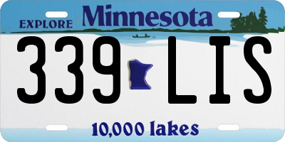 MN license plate 339LIS