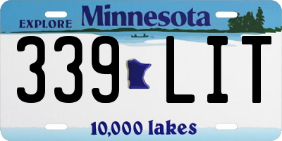 MN license plate 339LIT