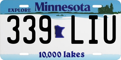 MN license plate 339LIU