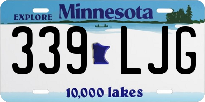 MN license plate 339LJG