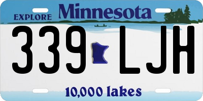 MN license plate 339LJH