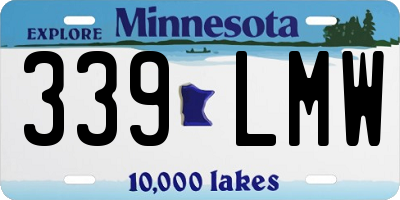 MN license plate 339LMW
