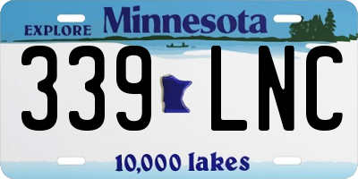 MN license plate 339LNC