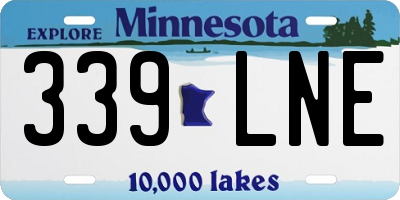 MN license plate 339LNE