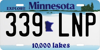 MN license plate 339LNP